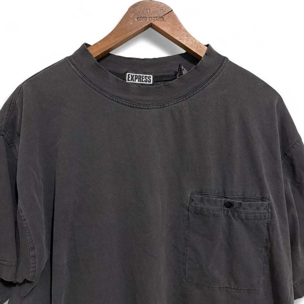 Express Vintage Washed Black Pocket T-Shirt